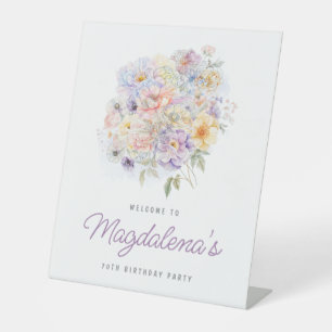 Signe De Table 70e anniversaire fête Printemps Bouquet Bienvenue