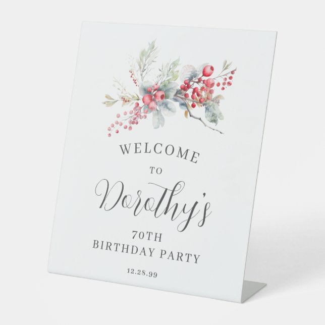 Signe De Table 70e anniversaire Welcome Winter Red Berry (Recto)