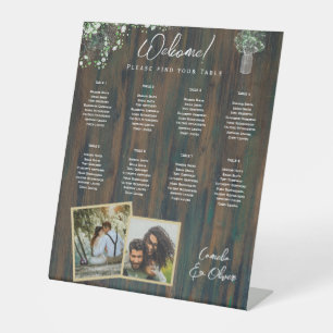 Signe De Table 8 Table SIÈGE PHOTOGRAPHIQUE Rustique en bois