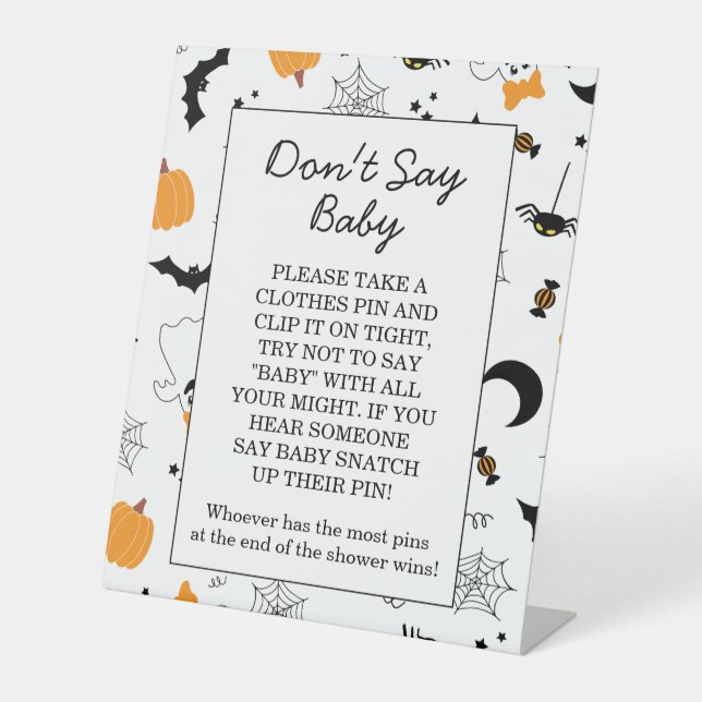 Signe De Table A Little Boo Is Almost Due Orange Girl Baby Shower (Recto)