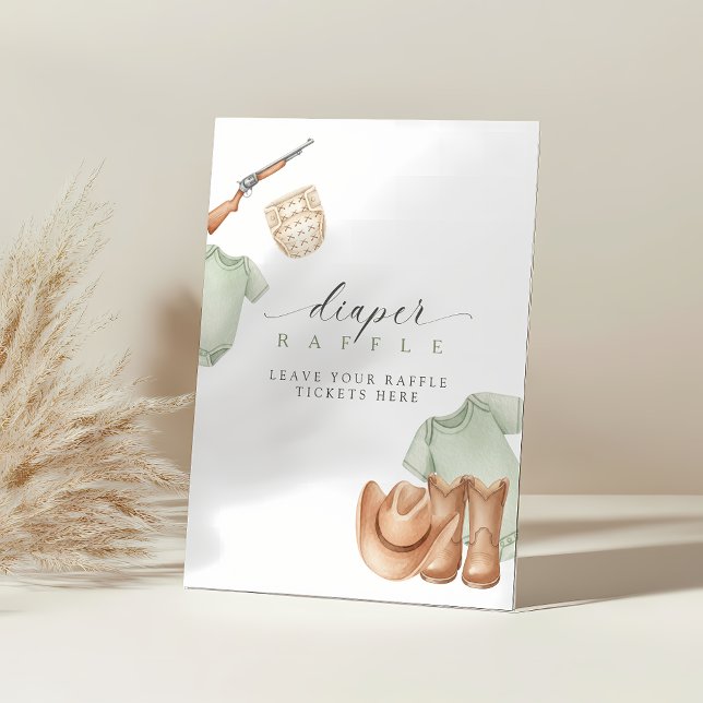 Signe De Table A little hunter is on the way baby shower diaper (hunting diaper raffle sign)
