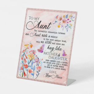 Signe De Table À Mon Cadeau Tante, Cadeau Papillon De La Nièce