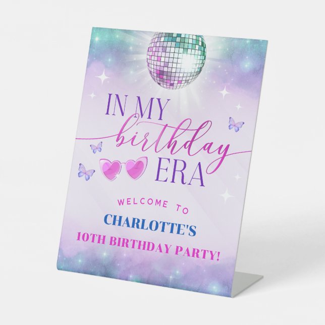 Signe De Table À mon ère d'anniversaire - Ado fille d'anniversair (Recto)