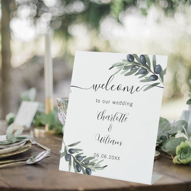 Signe De Table Accueil feuille de verdure mariage (Créateur téléchargé)