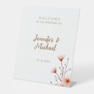 Signe De Table Accueil minimaliste Mariage de calligraphie modern