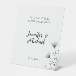 Signe De Table Accueil minimaliste Mariage de calligraphie modern