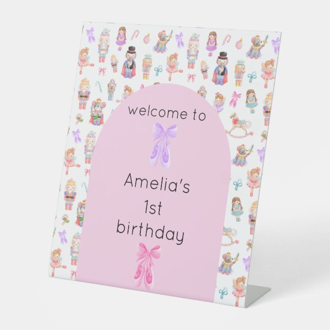 Signe De Table Accueil pour l'anniversaire de Nutcracker (Recto)