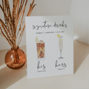 Signe De Table ADELLA Minimal Watercolor Cocktail Signature Boiss