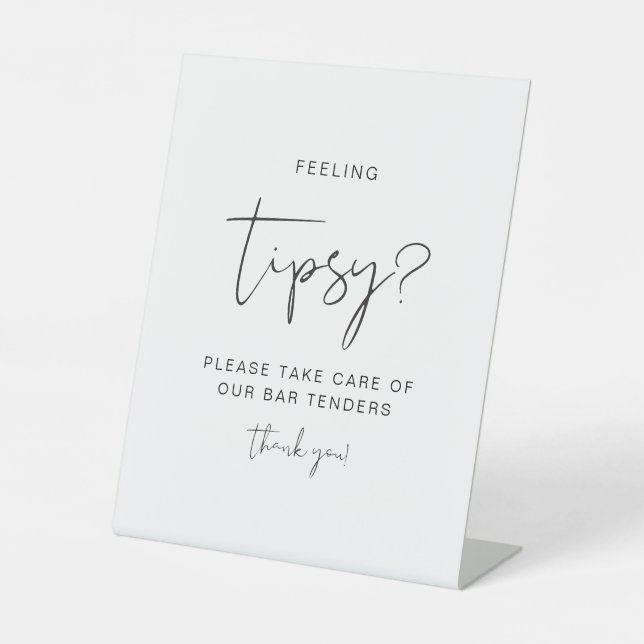 Signe De Table ADELLA Moderne Sentiment Tipsy Sign, Tip Bartender (Recto)
