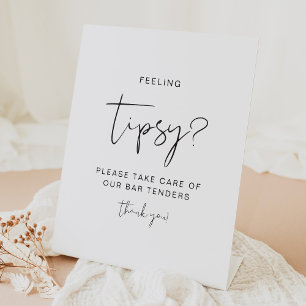 Signe De Table ADELLA Moderne Sentiment Tipsy Sign, Tip Bartender