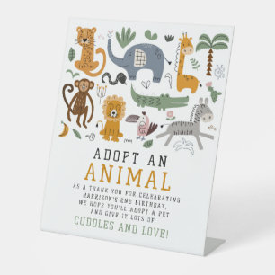 Signe De Table Adopter Un Animal Deux Animaux Sauvages Anniversai