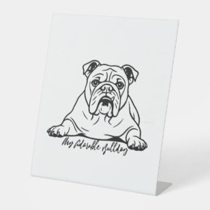 Signe De Table Adorable Bulldog