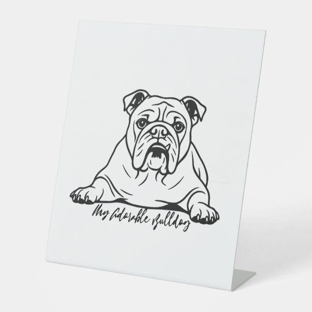 Signe De Table Adorable Bulldog (Recto)