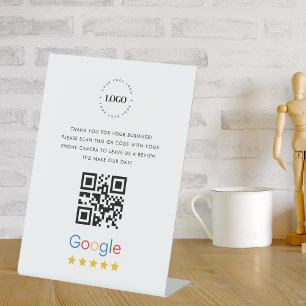 Signe De Table Affaires personnalisées Google Avis Code QR Logo S