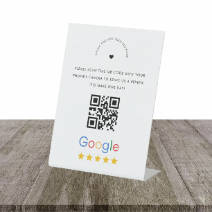 Signe De Table Affaires personnalisées Google Avis QR Code Sociét