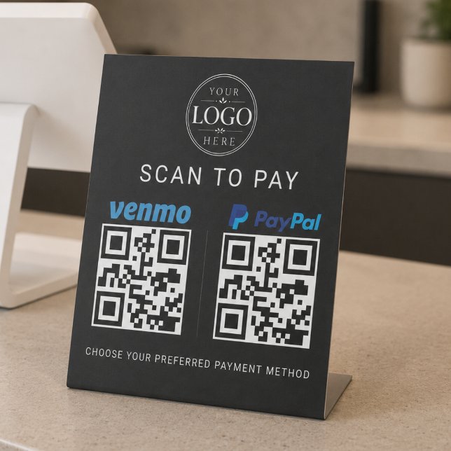 Signe De Table Affichage de bureau Venmo Paypal Scan to Pay (Créateur téléchargé)