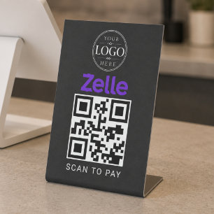 Signe De Table Affichage de bureau Zelle Scan to Pay