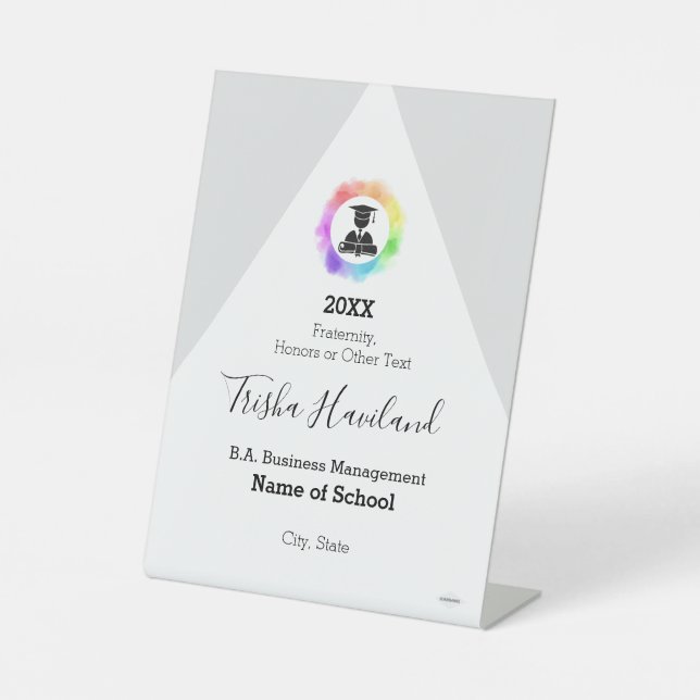 Signe De Table Affichage de fin d'études fière HAMbWG (Recto)