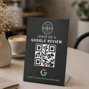 Signe De Table Affichage QR de révision Google