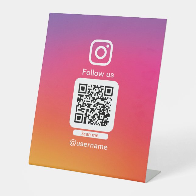 Signe De Table Affichage QR sur Instagram (Recto)