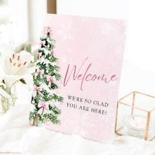 Signe De Table Affiche de bienvenue Baby shower d'arbre de Noël P