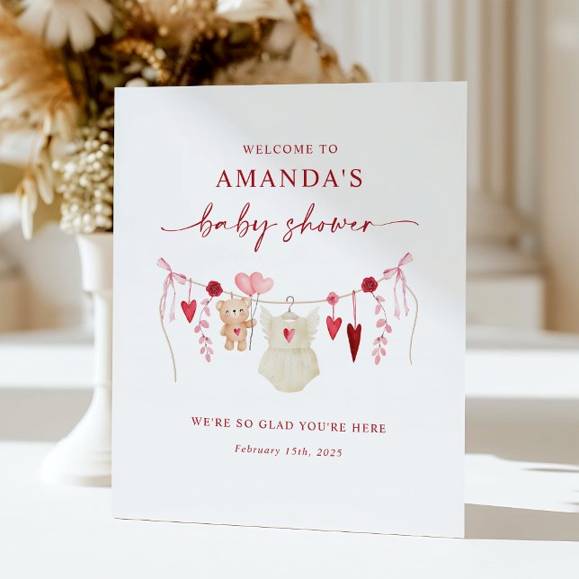 Signe De Table Affiche de bienvenue Baby shower Little Sweetheart (Créateur téléchargé)