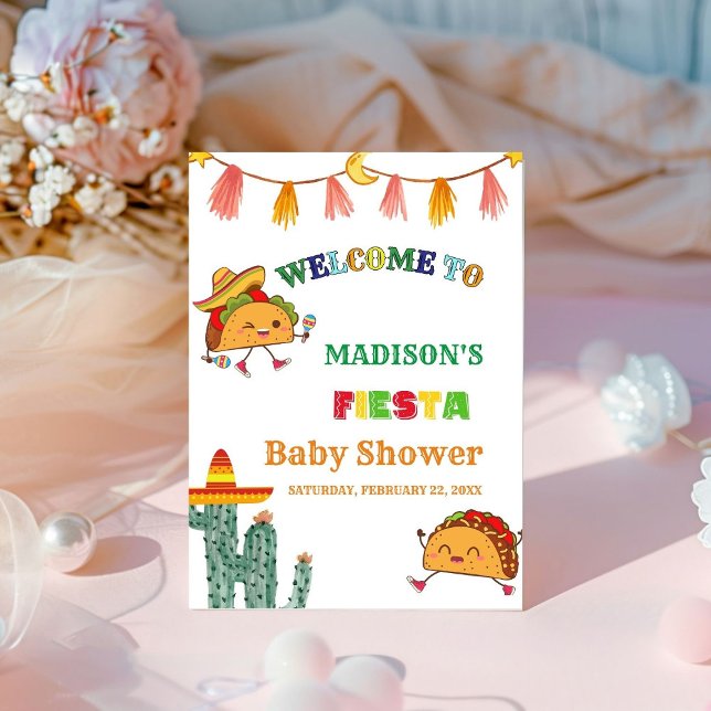 Signe De Table Affiche de bienvenue Baby shower mexicaine Taco Bo (Créateur téléchargé)