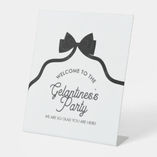 Signe De Table Affiche de bienvenue de Black Bow Galentine Party