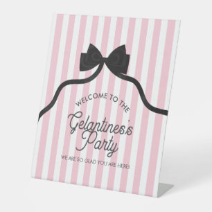 Signe De Table Affiche de bienvenue de Black Bow Galentine Party