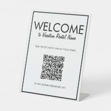 Affiche de bienvenue de code QR numérique blanc mo