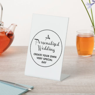 Signe De Table Affiche de bienvenue de mariage personnalisée - 4"
