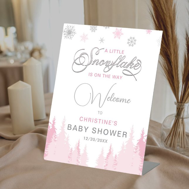 Signe De Table Affiche de bienvenue du Baby shower d'hiver Little (Créateur téléchargé)