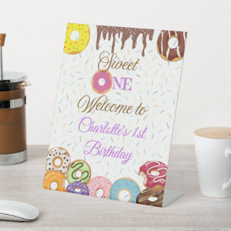 Signe De Table Affiche de bienvenue personnalisée Sweet One First