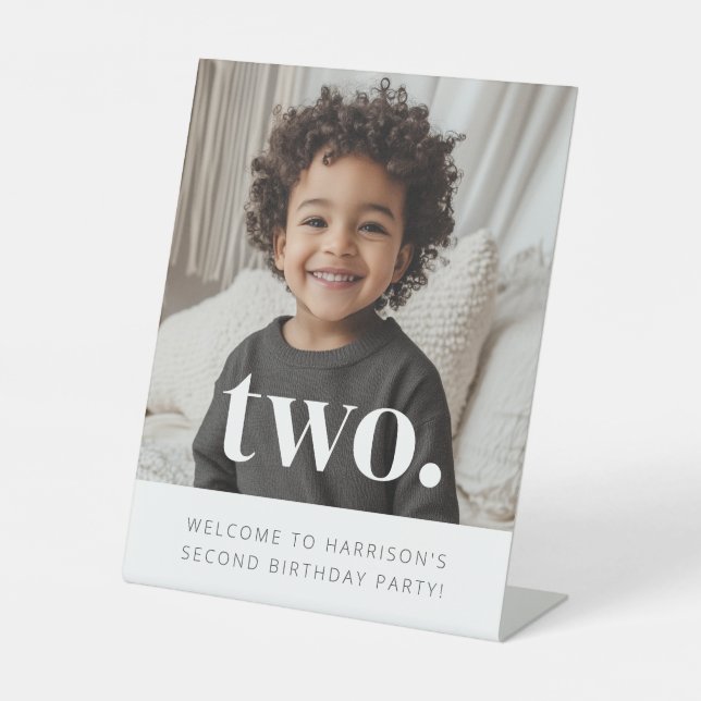 Signe De Table Affiche de bienvenue photo du 2e anniversaire (Recto)