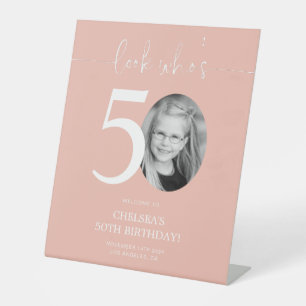 Signe De Table Affiche de bienvenue rose 50e anniversaire   Regar