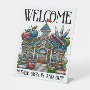 Signe De Table Affiche de bienvenue scolaire