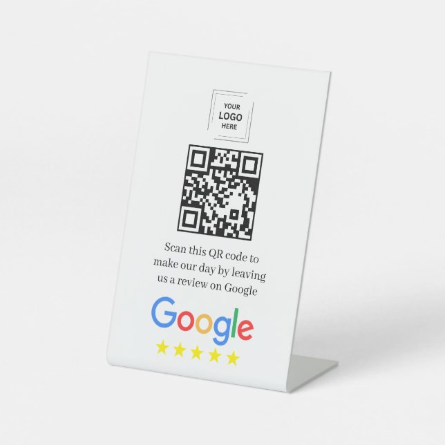 Signe De Table Affiche de code QR pour Google Avis sur table (Recto)