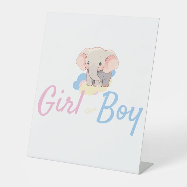 Signe De Table Affiche de Table Gender Reveal  (Recto)