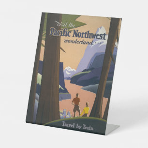 Signe De Table Affiche de voyage vintage Pacific Northwest 1925 T
