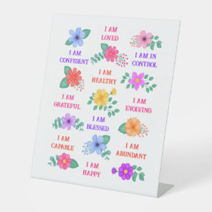 Signe De Table Affirmations positives Inspirational Daily Floral