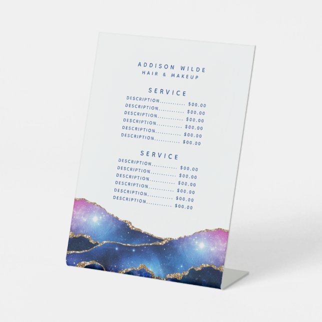 Signe De Table Agate Galaxy Celestial Stars Salon Prix de service (Recto)