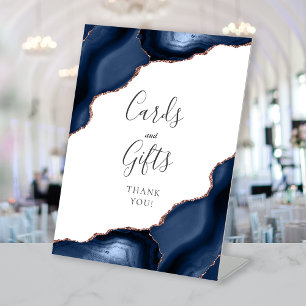 Signe De Table Agate Marine Rose bleu Gold Cartes de mariage et c