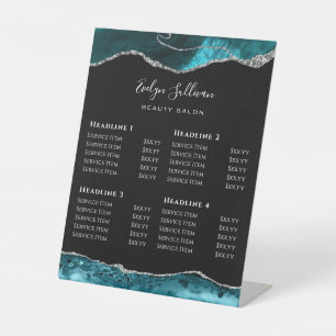 Signe De Table Agate turquoise Beauté Salon Tarifs Liste de prix