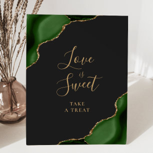 Signe De Table Agate Vert Émeraude Foncé Mariage L'Amour est Doux