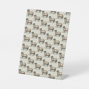 Signe De Table Agneau de mouton Vintage animal de ferme
