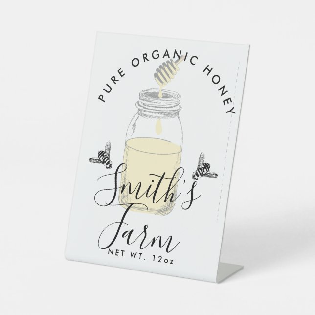 Signe De Table Agritourisme miel jarre étiquette petite entrepris (Recto)