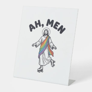Signe De Table Ah Men Roller Skating Foi Vector Design_1