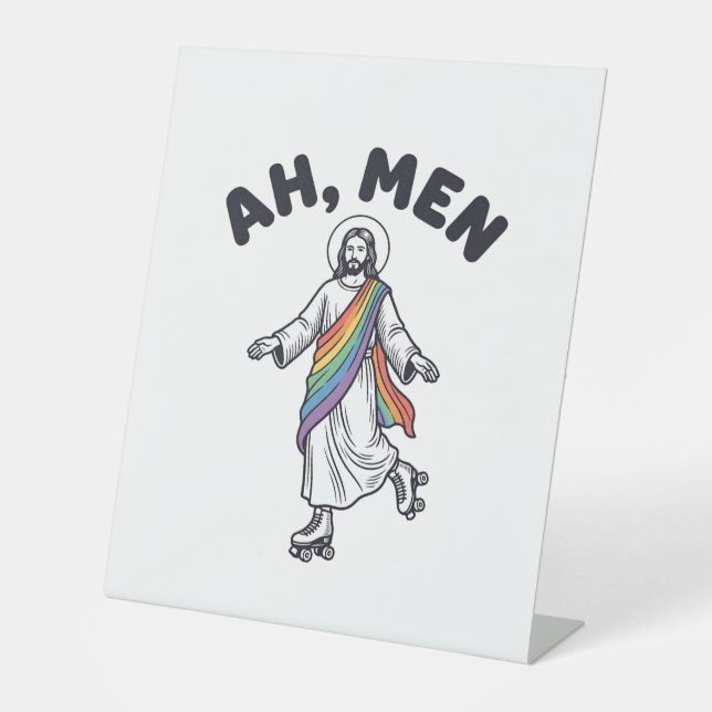 Signe De Table Ah Men Roller Skating Foi Vector Design_1 (Recto)