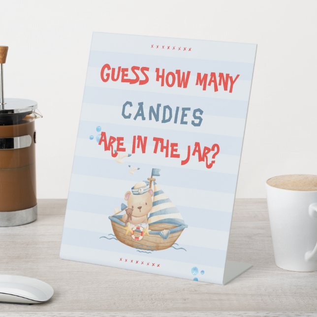 Signe De Table Ahoy C'Est Un Garçon Baby shower Devine Combien De (In SItu)