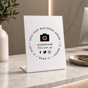 Signe De Table Aidez notre entreprise à grandir Snap Share Médi